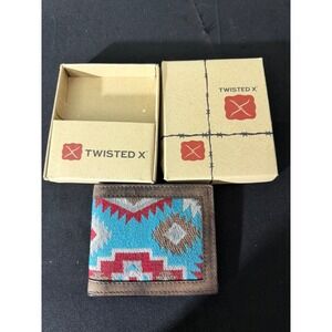 Twisted‎ X Bifold Wallet OS Brown New Serape Southwestern Leather XH-554B